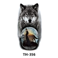 Waterproof temporary tattoo sticker with black and white wolf head silhouette design TH-356 - Th-356 / 210*148mm