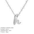 Minimalistische silberne Halskette mit kleinem Buchstaben h Anhänger aus Edelstahl - Kleinbuchstabe h / Stahlfarben