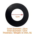 Dettaglio del proteggi fornelli nero da 23cm con dimensioni e trama a maglia - [Spessore 0.1mm] Rotondo 23cm