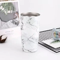 20oz double-wall stainless steel travel tumbler with a white marble texture finish - Marble Pattern