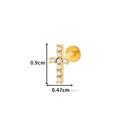 Golden stainless steel cross piercing with cubic zirconia and clear size dimensions - Cross Style (0167-5#) / Gold