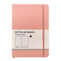 Libreta A5 de puntos rosa coral con papel de 100 gsm y cierre elástico de goma - Rosa cerezo (Puntos)
