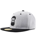 Graue und schwarze Freedom Snapback Baseballkappe mit flachem Schirm und Stickerei - Grau & Schwarz Patchwork (01)