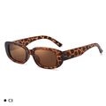 Retro rectangle sunglasses with classic leopard tortoiseshell frame and brown lenses - C4 Leopard Frame Tea Lens