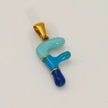 Golden letter F pendant with blue gradient enamel finish for custom necklaces - F-Single Pendant (Blue Gradient/Gold)