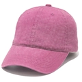 Berretto da baseball in denim rosa lavato vintage con finitura invecchiata e cinturino - L (58-60cm) / Rosa