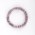 Elegant purple 100% mulberry silk scrunchie with smooth satin finish and soft fabric folds - 1cm/19 Momme / Taro Purple