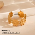 Adjustable golden stainless steel flower ring with sunflower design for women - Patrick Star / Gold