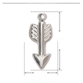 Paramètres de taille détaillés du pendentif flèche en acier inoxydable 14mm par 5mm - Flèche