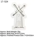 White silicone windmill mold for DIY cake decoration and 3D chocolate crafts - No.1 3D Windmill / Gray