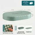 Bac à glaçons 36 compartiments en silicone vert clair avec couvercle hermétique - Fond souple vert 1 couche 36 grilles avec couvercle