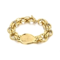 Bracciale a catena in acciaio inossidabile dorato con ciondolo a goccia in metallo - Base a Goccia Dorata (KLJ6075-Z)