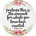 Luminous glass cabochon with pink cherry blossom frame and Esther 4:14 bible verse - 8 / 16mm Glass Cabochon