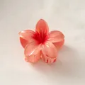 Gradient pink plumeria hair claw clip with floral design for elegant ponytails - Snow Tooth Orange [8cm Large]