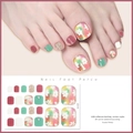 Détail des stickers ongles pieds J23-05 à paillettes florales et design adhésif - Style Pailleté Fleur Dégradé Arc-en-ciel (J23-05)