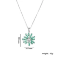 Colgante girasol de titanio con gema verde rectangular en acabado plata de 22,7mm - Circón Blanco Color Acero (A1985)