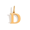 Polished golden letter D alphabet pendant for DIY charm necklaces and bracelets - Letter D (Rose Gold)