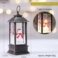 Bronze Christmas water lantern with snowman figurine and glowing glitter liquid effect - Water Filled Square Lantern Snowman (ZF-074AU-2)