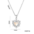 Silver moonstone heart pendant necklace with dimensions 22x15mm and 40+5cm chain - Silver