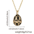 Faberge style black enamel egg necklace dimensions 2.36cm height with 18k gold plating - Black