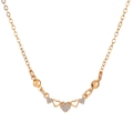 Rose gold heart pendant necklace featuring sparkling zircon pave and hollow frame design - Multiple Hearts Combo (X876)