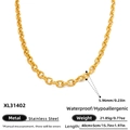 18K gold plated stainless steel 5.96mm link chain necklace with 5cm extension - Gold Figaro Necklace (XL31402)