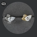 G23 titanium swan stud earrings with zircons in silver and gold 4.2x5.5mm finish - Swan NO-9