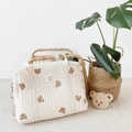 Borsa mamma stile Ins con orsetto ricamato e ciondolo a forma di orsetto abbinato - Borsa fasciatoio con motivo orso