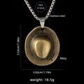 Unisex stainless steel necklace with cowboy hat pendant and 70cm chain detail - Cowboy Hat (Bronze) + 70cm Stainless Steel Chain