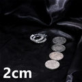 Sparkling silver hoop earrings with clear crystals in 2cm diameter on black silk background - Silver 2cm