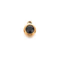 6mm stainless steel round birthstone pendant in gold finish with black gemstone - Black-Gold
