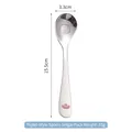 Cucchiaio bimbi in acciaio inox 304 con motivo maialino viola e misure dimensionali - Cucchiaio Maiale