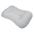 Light grey inflatable travel neck pillow with ergonomic support and built-in pump - Milk Silk / Square Pillow / Light Gray
