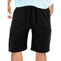 Pantalones cortos de fitness negros para hombre con cordón y cintura elástica - S / Negro