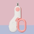 Tagliaunghie per animali rosa e bianco con luce LED e blocco di sicurezza sicuro - Tagliaunghie a LED / Rosa
