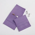 Purple microfiber suede jewelry pouch set with envelope flap for rings and earrings - 6.2x6.2cm / Purple