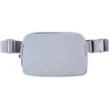 Adjustable light grey nylon running waist bag with waterproof matte finish and buckle - 20.5*14*5cm / Light Gray