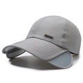 Cappellino grigio asciugatura rapida con tesa retrattile e fori laser traspiranti - Regolabile / Grigio chiaro