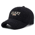 Schwarze Teddy-Fleece-Baseballkappe mit GALAXY 1990 Bestickung für Damen - Einheitsgröße(Einstellbar) / Schwarz