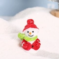 Miniature resin snowman figurine in red coat and green scarf for Christmas DIY decor - Snowman