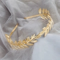 Elegant gold leaf headband crown with Greek laurel design and metallic finish for weddings - 19#