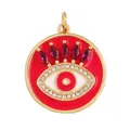 Roter Evil Eye Anhänger mit lila Edelsteinen und Zirkonia Kristallen Variante - M917030-Rose Rosa Runder Anhänger Mit Bösem Blick