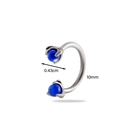 Silver horseshoe septum ring with blue cat-eye stone and dragon claw design, 10mm inner diameter - Dark Blue (8#)
