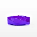 Chic purple acrylic box clutch with wavy texture and gold cylindrical clasp closure - Purple