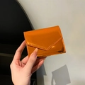 Fashionable bright orange envelope style card holder in glossy finish for women - Orange