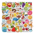 Set mit 50 bunten Cartoon-Tier- und Essensaufklebern mit englischen Wortspielen - Spaß Pädagogischer Stil (FE201) / 50 Blatt/Packung