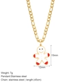 Collana in acciaio inossidabile dorato con pendente festivo a forma di omino di pan di zenzero - Omino di Pan di Zenzero (G4)