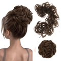 Extensión de moño rizado sintético marrón oscuro accesorio de peinado para mujer - M4/30# (Mezcla de Marrón Cobrizo)