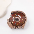 Pinza per capelli a forma di ciambella al cioccolato con zuccherini colorati e morso - Zuccherini marroni