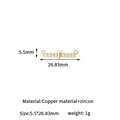 14K gold plated brass pendant with letter T design and shimmering zircon stones - 14K Gold T